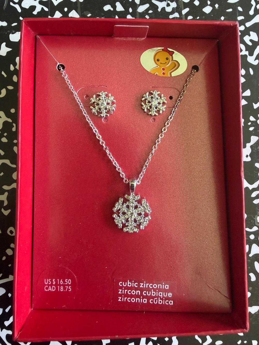 Claire's Silver Snowflake Necklace and Earring Set